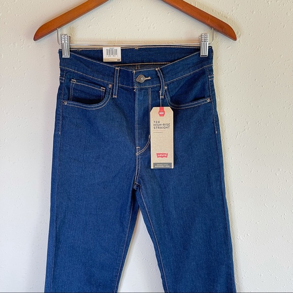 Levi’s 724 Hi Rise Straight Leg Jeans/Sz:27/NWT - Picture 3 of 10